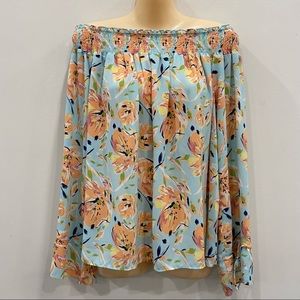 ASHER by fab’rik Off Shoulder Floral Long Sleeve ‘Mabry’ Blouse size S